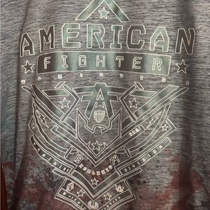 American Fighter Gray and Silver Tee